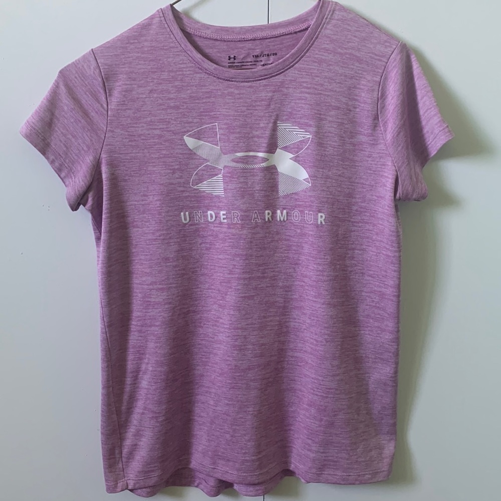 Girls Youth XL Purple Under Armour Heat-gear Shirt